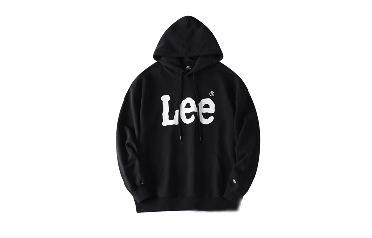 Lee Letter Print Oversized Hoodie Unisex BLACK LUT006400203179-A04840