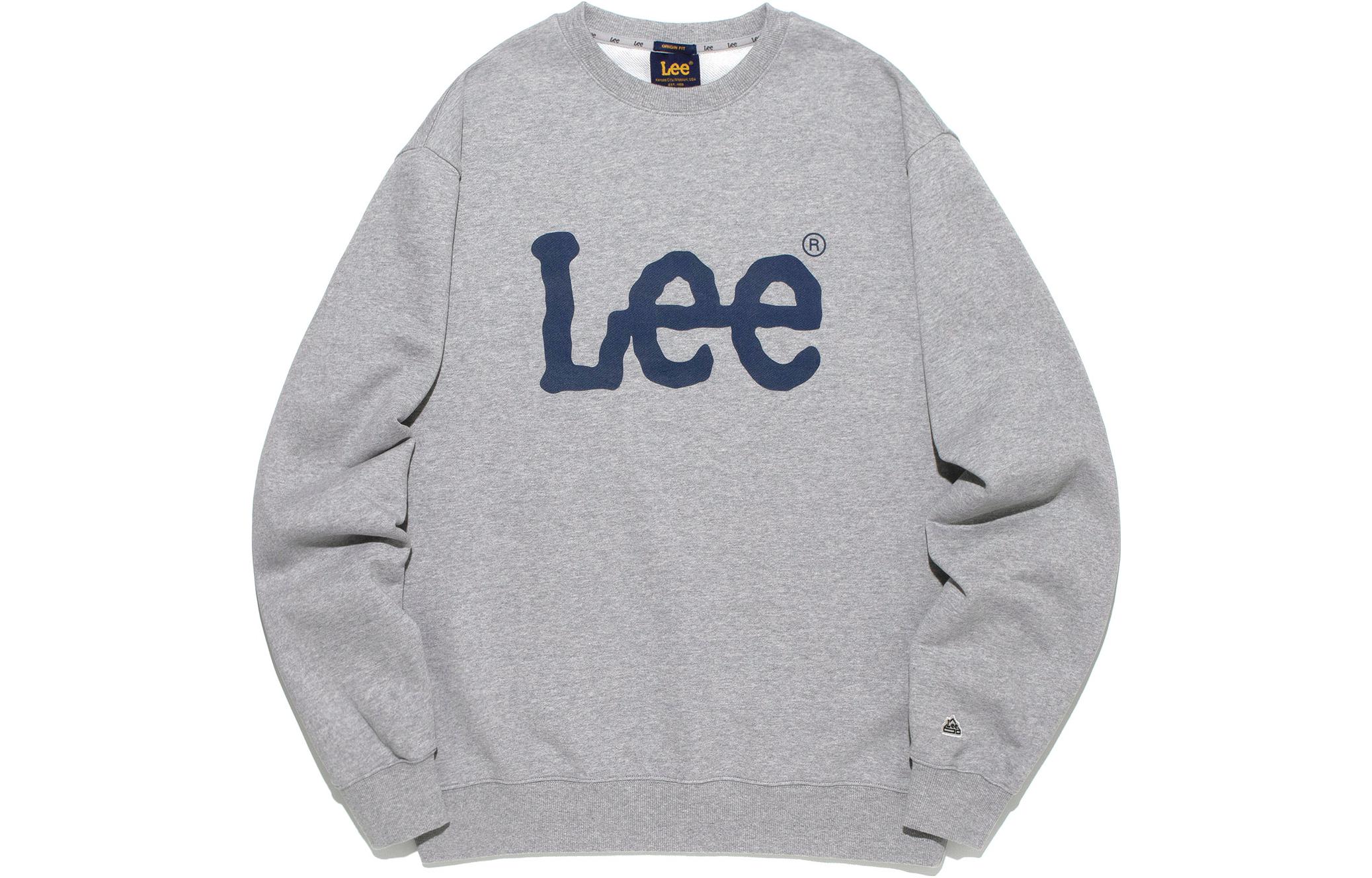 Lee Letter Printed Pullover Sweatshirt Unisex Cement Gray LE2303CR01GR