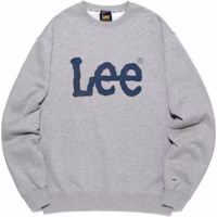 Lee Letter Printed Pullover Sweatshirt Unisex Cement Gray LE2303CR01GR Lee Letter Printed Pullover Sweatshirt Unisex Cement Gray LE2303CR01GR