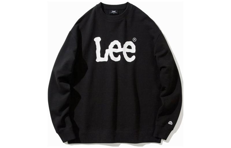 Lee Logo Crewneck Pullover Sweatshirt Unisex Black LE2203CR01BK