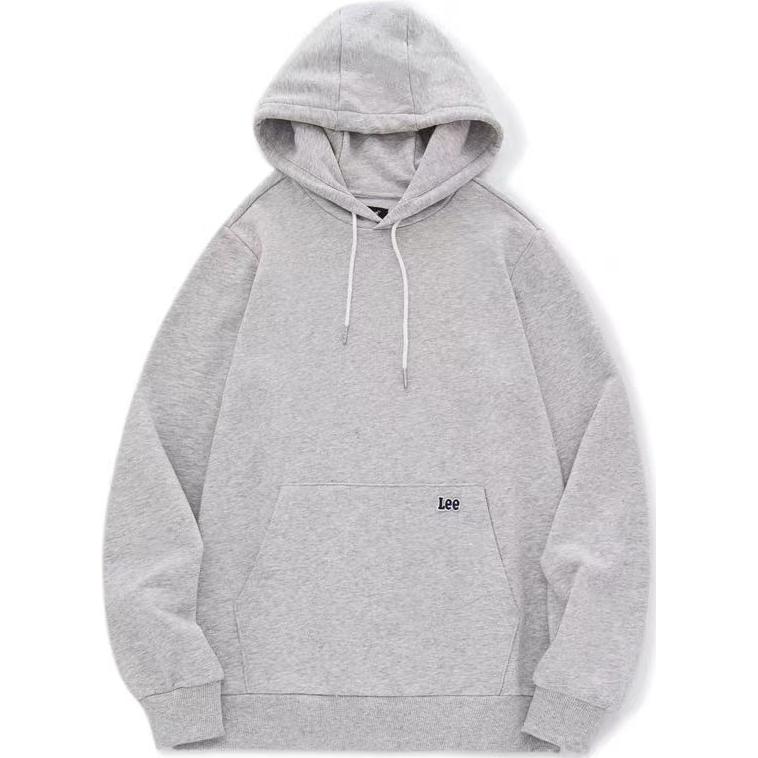 Lee Logo Embroidered Drawstring Pullover Hoodie Grey. LMT004504CRU00F-A02848