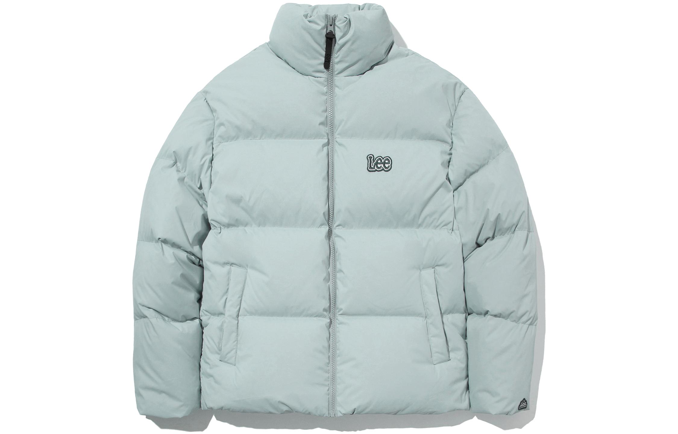 Lee Logo Embroidered High-Neck Zip Jacket Unisex Grey LE2104DP01