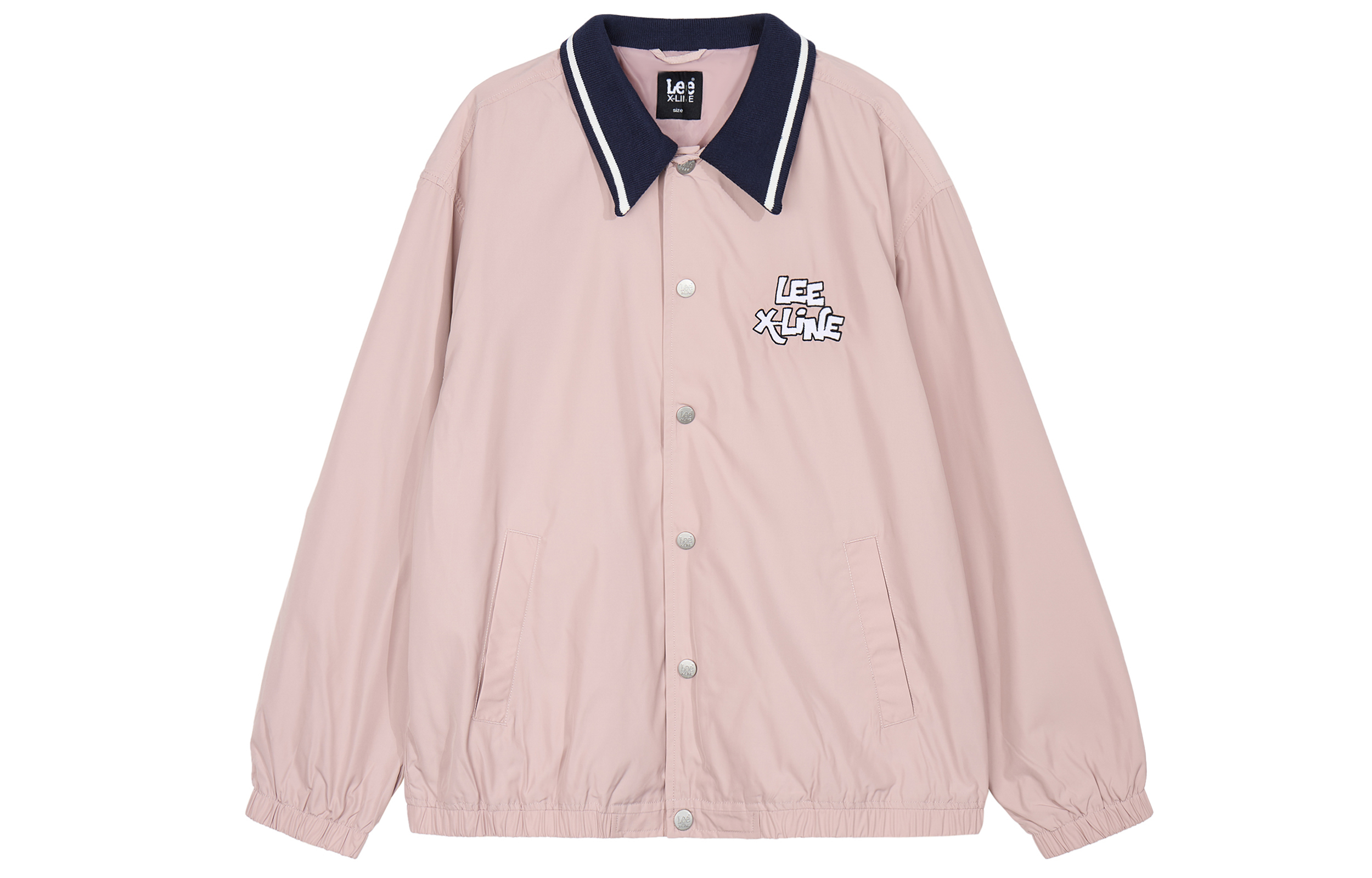 Lee Logo Embroidered Polo-Collar Casual Jacket Unisex Pink. LUT0053782RZ00FA03953