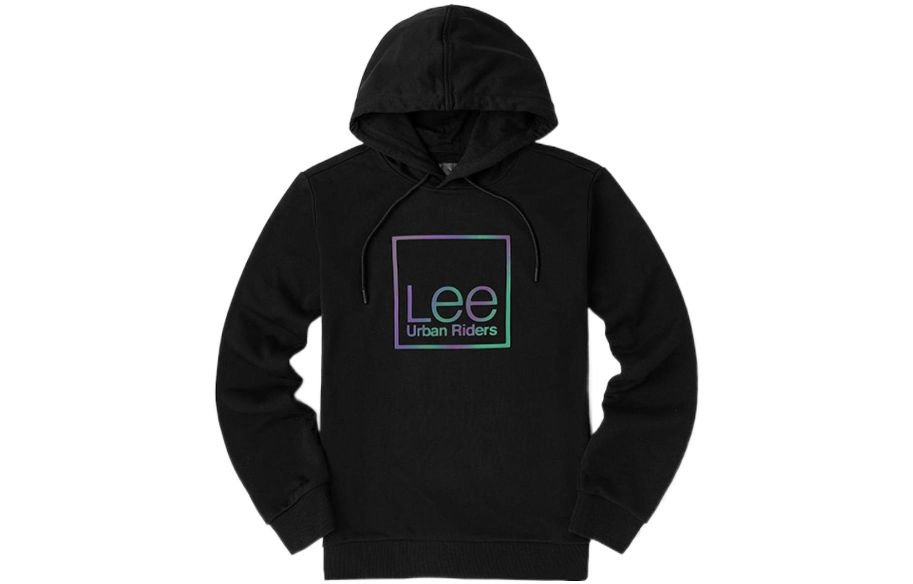 Lee Logo Graphic Print Long Sleeve Pullover Sweatshirt Men Black L397184ZGK11