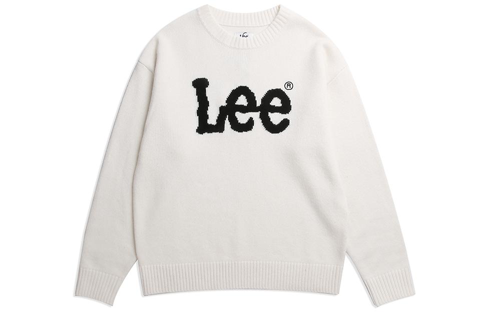 Lee Logo Knitted Crewneck Sweater Unisex - White LUT006379203158A04819