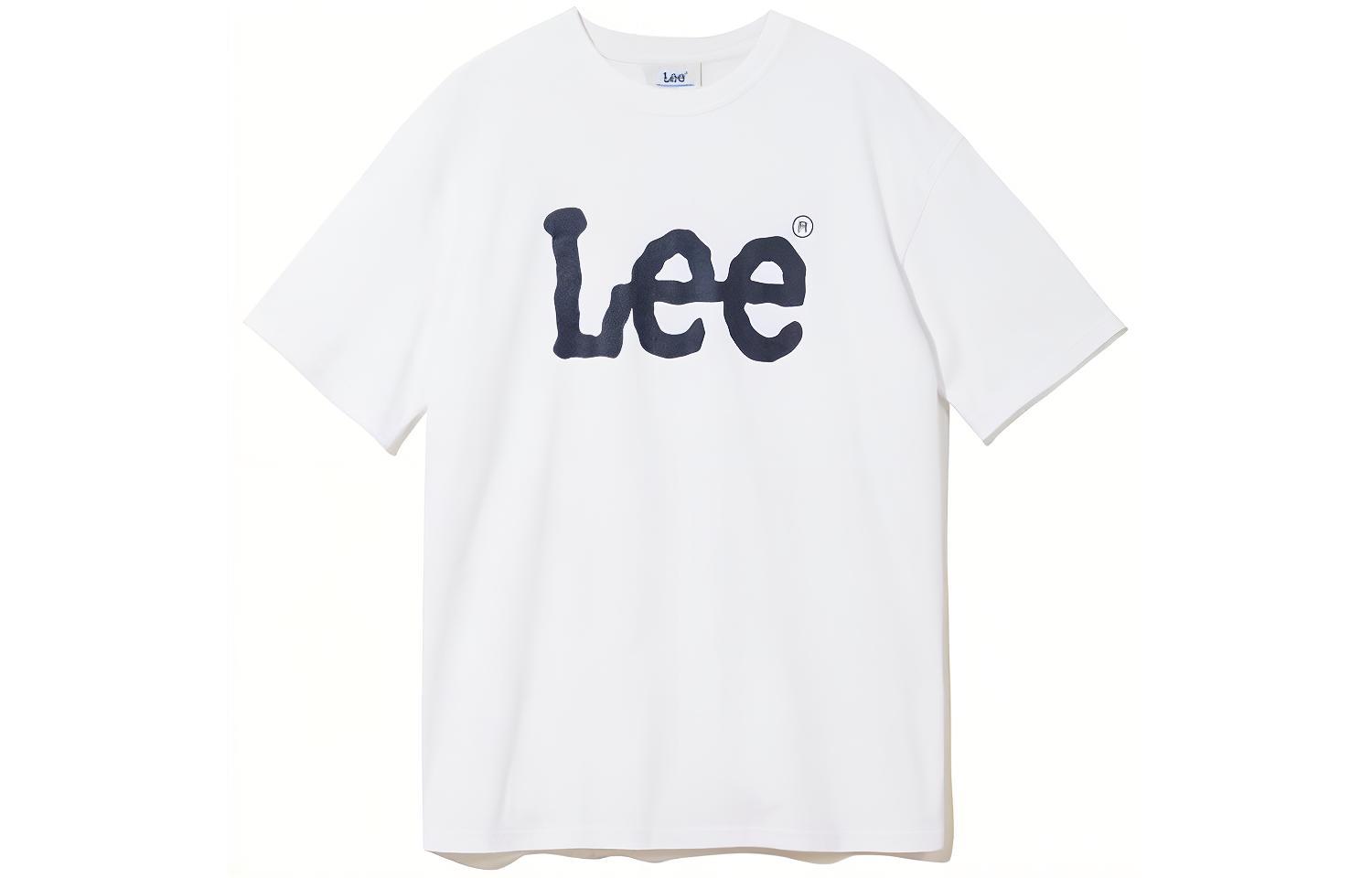 Lee Logo Printed Crewneck T-Shirt Unisex White LE2302ST01WH