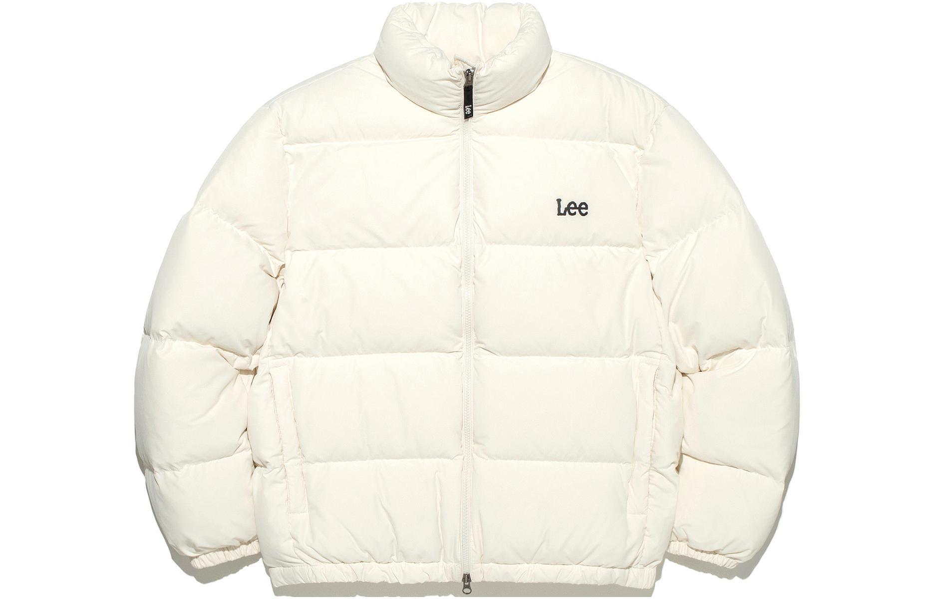 Lee Relaxed Fit Logo Print Jacket Unisex White LE2304DP01IV