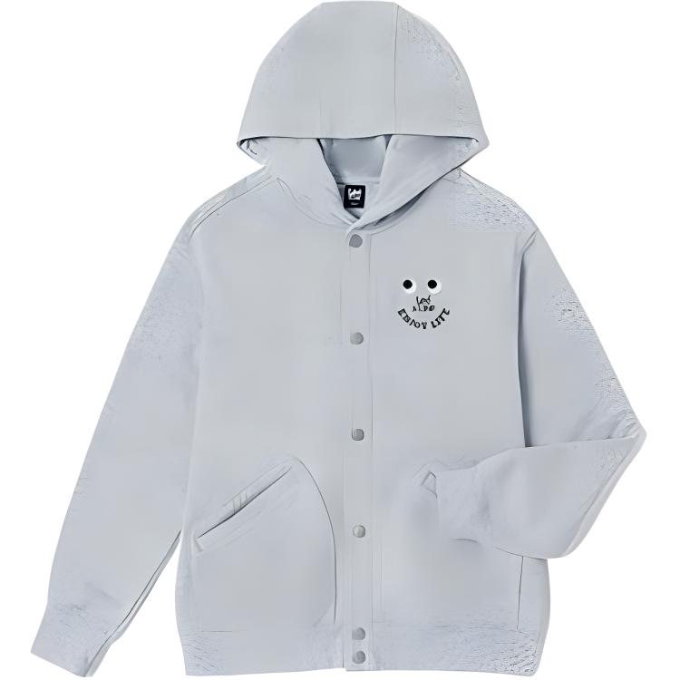 Lee Solid Color Button-Up Hoodie Grey LMT005376CST00FA02848