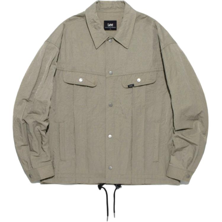 Lee Solid Color Button-Up Oversized Long Sleeve Jacket Beige - LE2401JK08BE