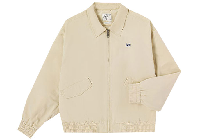 Lee Solid Color Casual Commuter Logo Print Long Sleeve Jacket Light Khaki Unisex LUT006675100619A03034