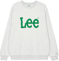 Lee Solid Color Crewneck Letter Print Pullover Sweatshirt Unisex Light Gray LE2203CR01LG Lee Solid Color Crewneck Letter Print Pullover Sweatshirt Unisex Light Gray LE2203CR01LG