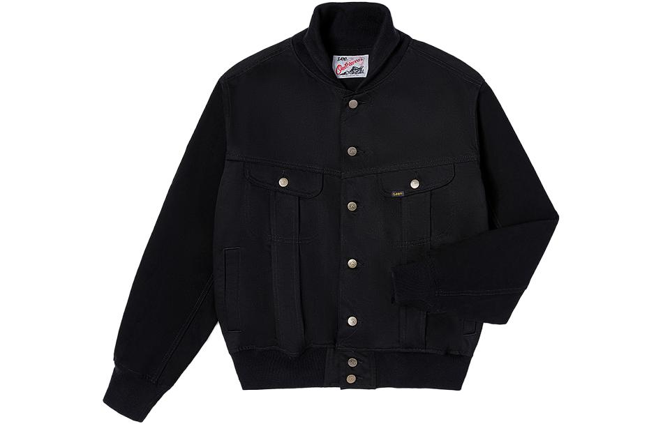 Lee Solid Color Stand Collar Button-Up Jacket BLACK LMT00617-Z