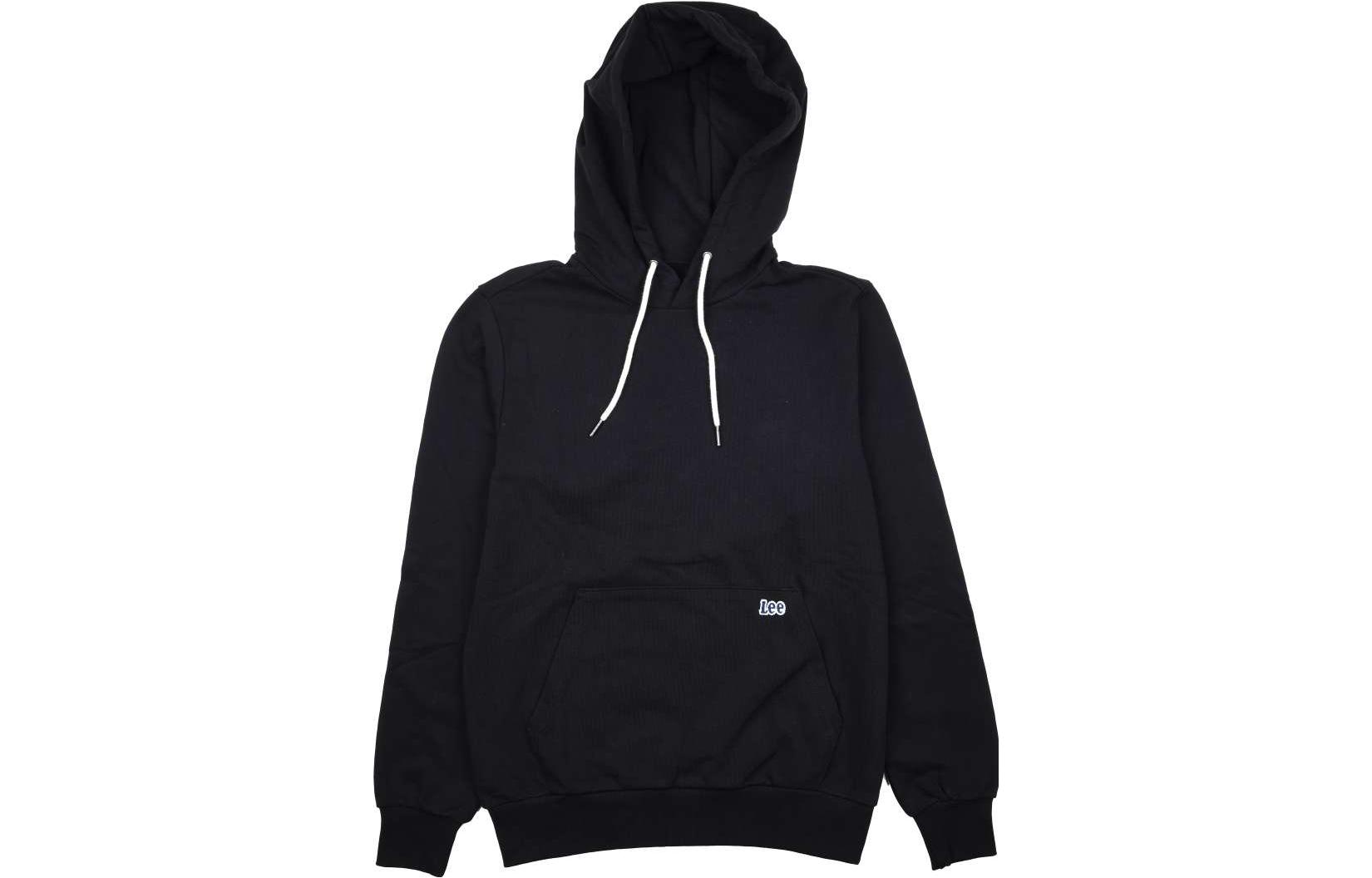Lee Solid Color Unisex Pullover Hoodie BLACK LMT004504CRU00F-K11000