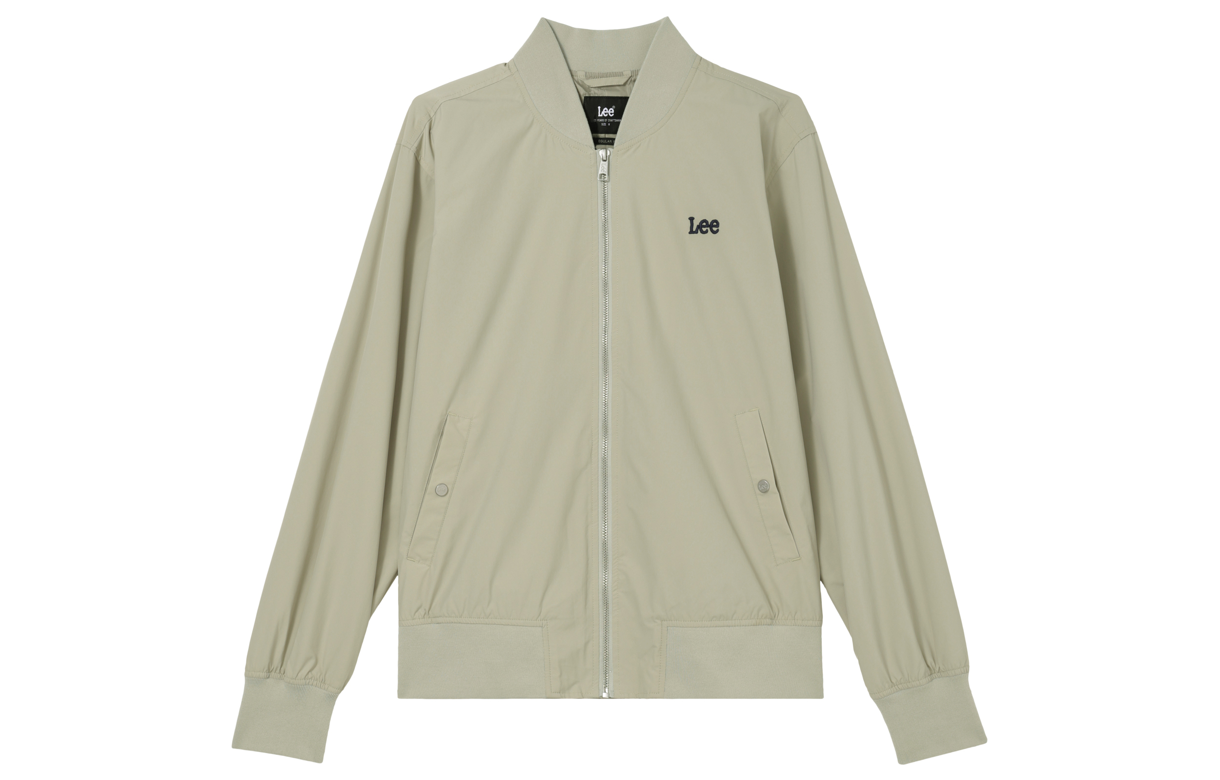 Lee Solid Color Zip Baseball Jacket Men’s Light Cyan Gray LMT006890100092A05169