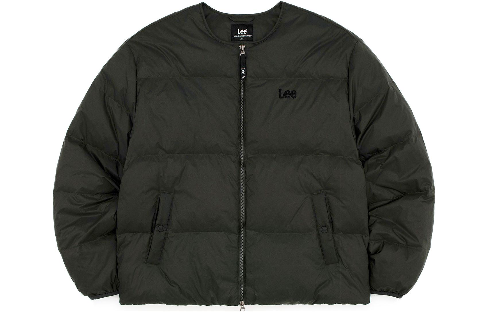 Lee Solid Logo Zip-Up Crewneck Jacket Green LE2304DP10KH