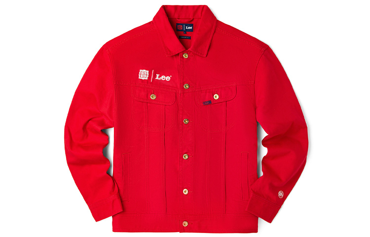 Lee SS22 Regal Culture "Crane Clouds" Embroidered Jacket Men’s Red. LMT00164510019480Y000