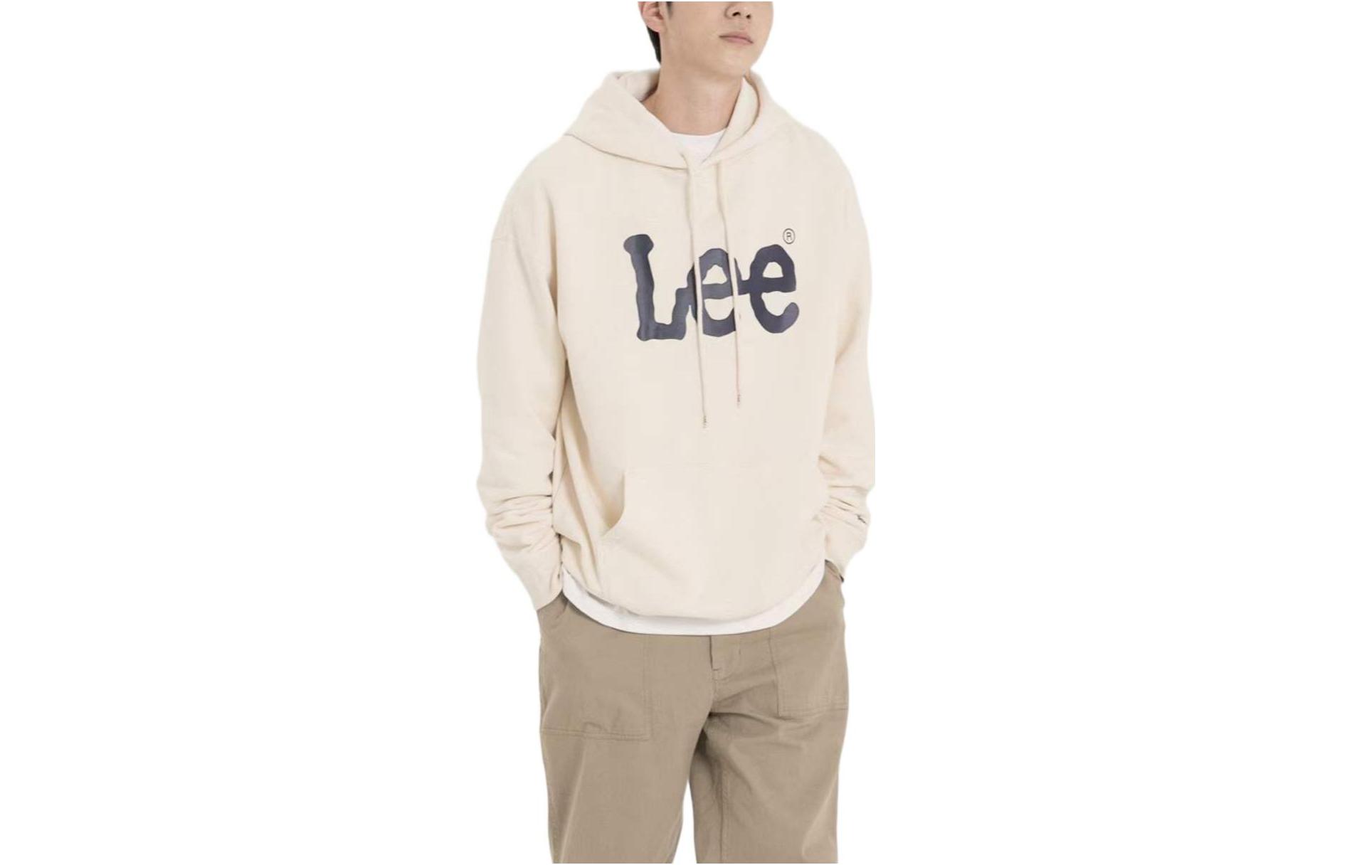 Lee SS23 Logo Embroidered Hoodie Unisex Off-White LUT006403203182-A04843