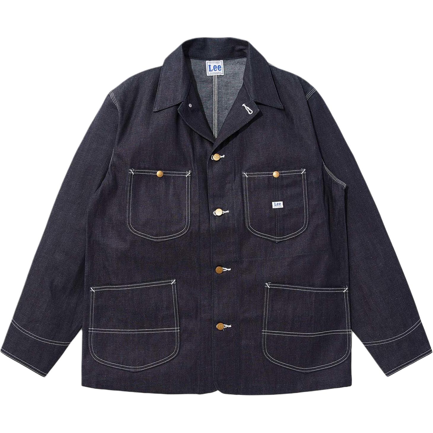 Lee SS24 Basic Oversized Casual Letter Logo Multi-Pocket Jacket Unisex Indigo LT0659C589