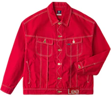 Lee SS24 Unisex Red Embroidered Loose Fit Jacket with Classic Collar. LUT007804200227A02842 Lee SS24 Unisex Red Embroidered Loose Fit Jacket with Classic Collar. LUT007804200227A02842