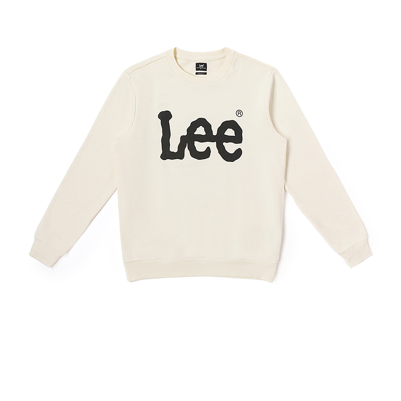 Lee Standard Logo Print Crewneck Long Sleeve Sweatshirt Men Off-White LMT006571201764A00005