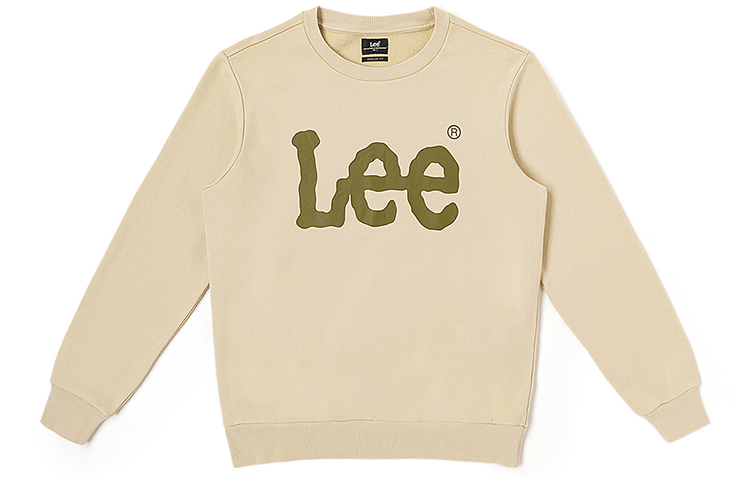 Lee Standard Logo Print Pullover Sweatshirt Men’s Light Khaki Long Sleeve. LMT006571201764A03034