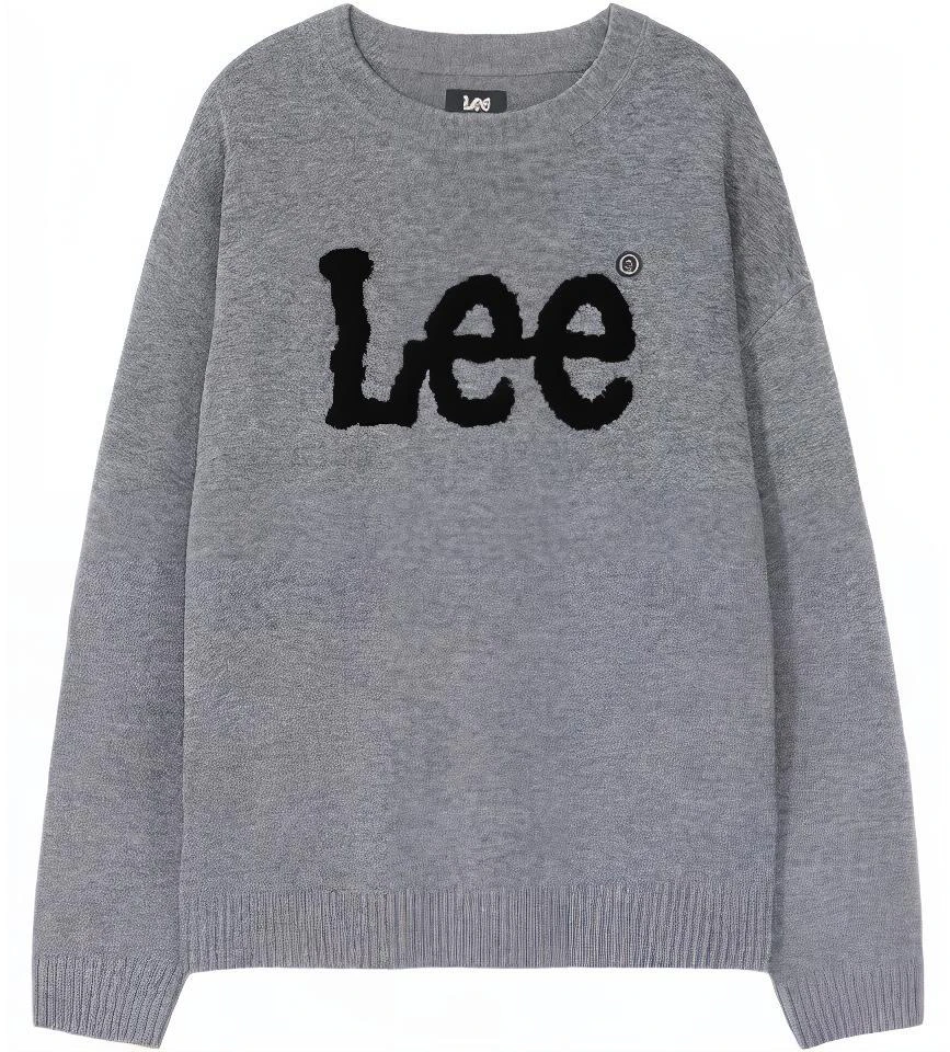 lee-unisex-grey-crewneck-sweater-with-towel-embroidery-lettering-lut-006378203157-a04818