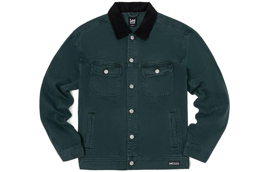 Lee X-Line Olive Green Single-Breasted Jacket with Lapel Collar. LMT0040095TQ00FA02545