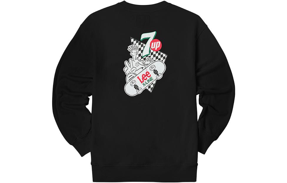 Lee x 7UP Collab Graphic Pullover Sweatshirt Unisex BLACK LMT0040734XH00FK11000