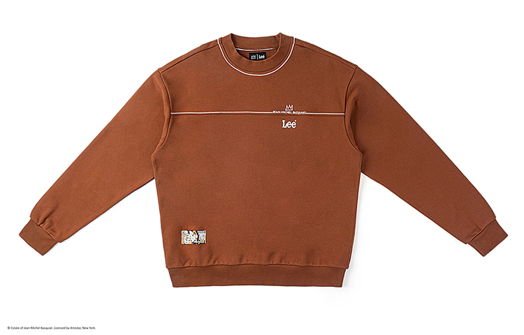 Lee x Basquiat SS24 Brown Embroidered Graphic Crewneck Sweatshirt (). LMT006907CST00FA05168