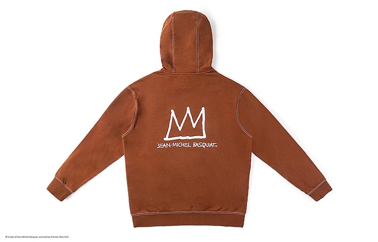 Lee X Basquiat SS24 Brown Embroidered Logo Hoodie Comfort Fit LMT006910CST00FA05168