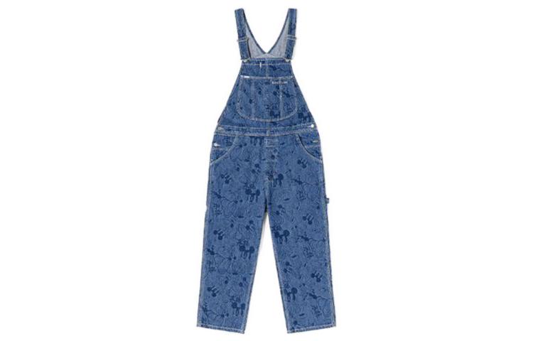 Lee x Disney Collaboration  Light Blue Loose Fit Jumpsuit with Multiple Pockets LMB141969201495A03015