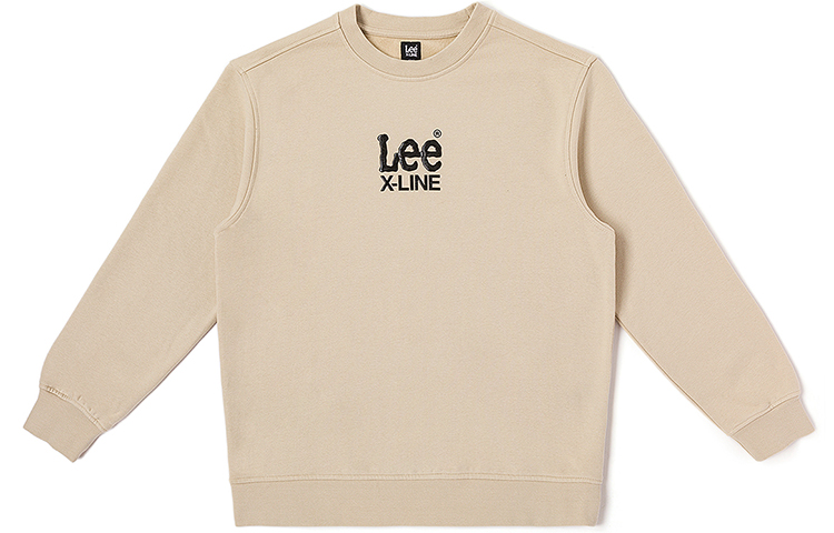 Lee Xline FW23 Beige Fleece Pullover Sweatshirt with Small Logo. LMT007110100893A03034