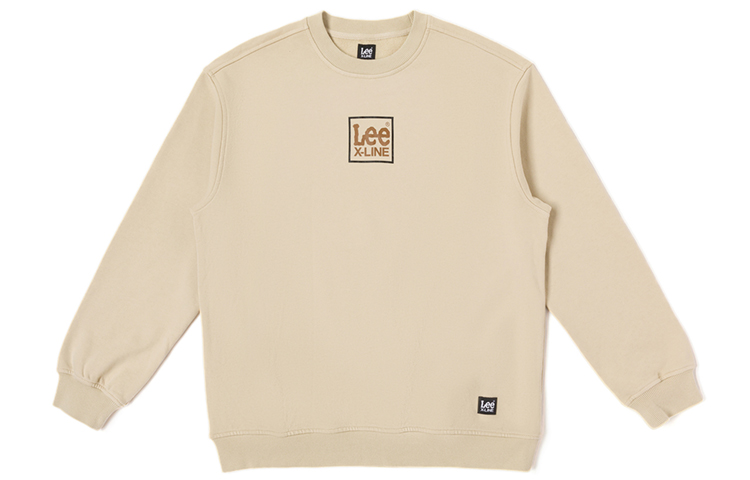 Lee Xline FW23 Crewneck Logo Print Long Sleeve Sweatshirt Beige (). LMT007094204177A03034