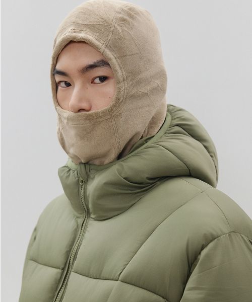Shop LEIRE Balaclava Puffer Hood Jacket [Khaki] L24FWOU00502