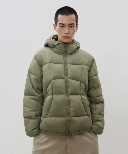 Purchase LEIRE Balaclava Puffer Hood Jacket [Khaki] L24FWOU00502