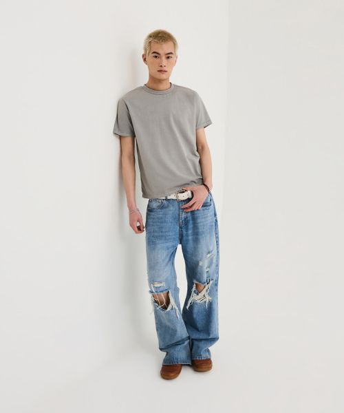 Purchase LEIRE Distressed Flare Denim Pants [Light Blue] L26SMPA02301