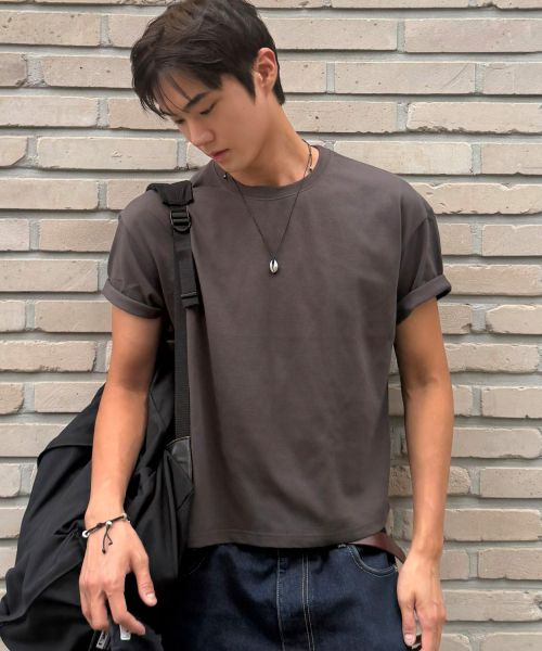LEIRE Essential Crop T-Shirt [Charcoal] L25sMTS00306