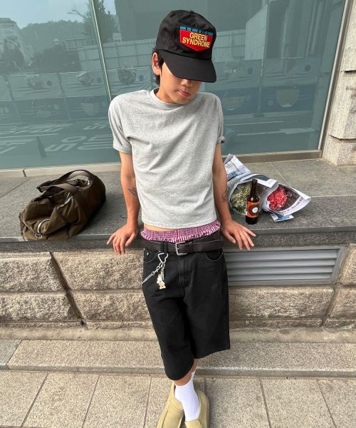 Sizing LEIRE Essential Crop T-Shirt [Heather Grey] L25sMTS00302