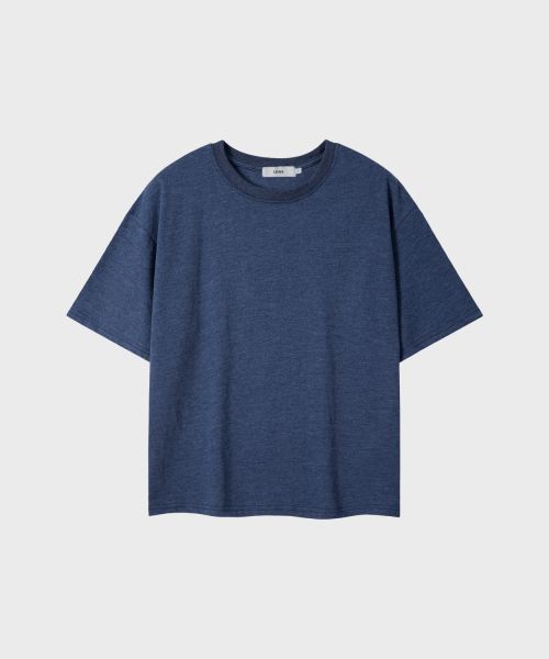 Sizing LEIRE Essential Crop T-Shirt [Melange Blue] L25SMTS00302