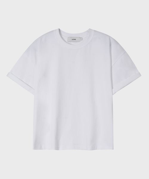 Shop LEIRE Essential Crop T-Shirt [White] L25sMTS00301