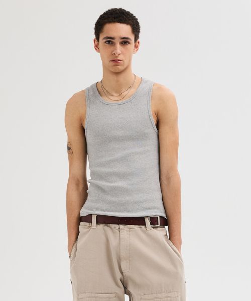 Order LEIRE Essential Ribbed Sleeveless Top [Gray] L26SMTS01603