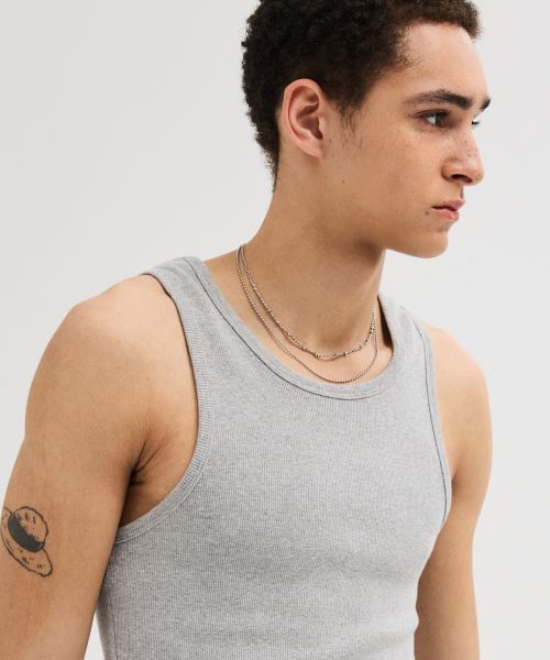 Lookbook LEIRE Essential Ribbed Sleeveless Top [Gray] L26SMTS01603