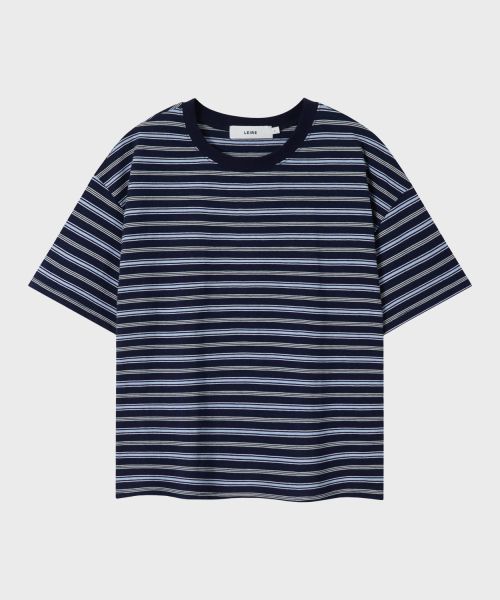 Details for LEIRE Essential Stripe Crop T-Shirt [Multi Navy Stripe] L25SMTS00312