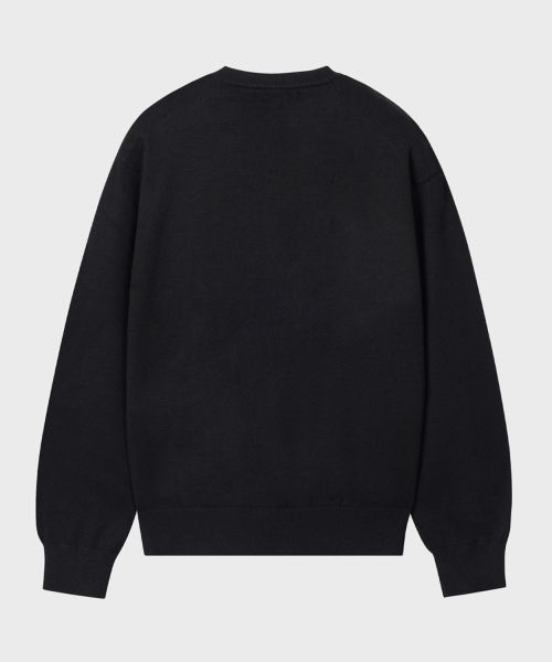Order LEIRE Everyday Round Knit Cardigan [Black] L24FWCD01301