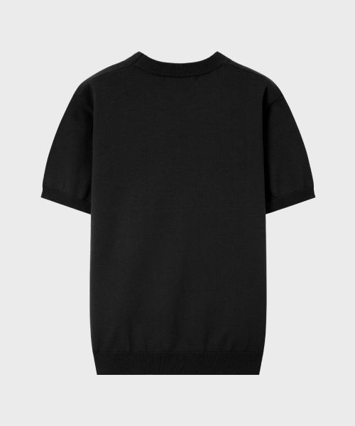 Details for LEIRE Muscle Fit Henley Neck Short Sleeve Knit [Black] L25SMKN00201