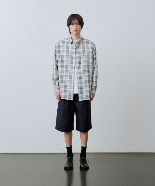 Purchase LEIRE Seersucker Summer Check Shirt [LE05 Gray] 24summershirts00205