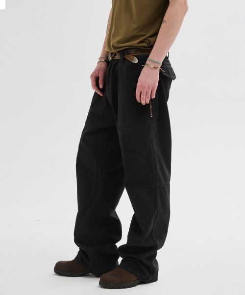 Purchase Leire Side Zipper Washed Cargo Pants [Black] L26SPPA022BK