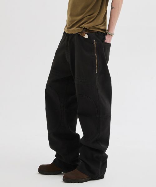 Details for Leire Side Zipper Washed Cargo Pants [Black] L26SPPA022BK