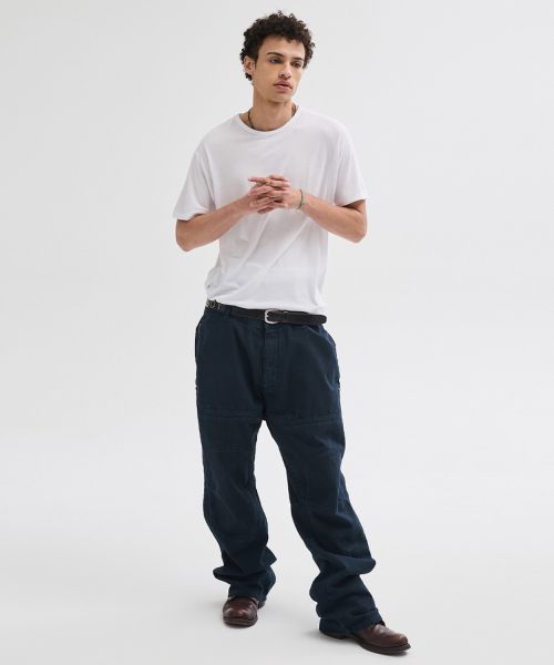 Purchase Leire Side Zipper Washed Cargo Pants [Navy] L26SPPA022NA