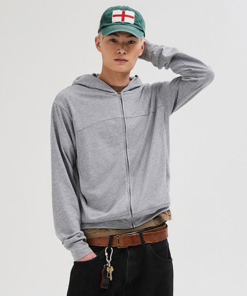 Lookbook LEIRE Slim Fit Light Hooded Zip-Up [Gray] L26SPOU00104